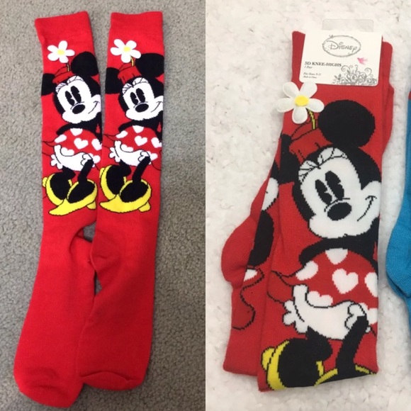 Disney Accessories - Long Minnie Mouse 3D Flower Socks DISNEY Disney Accessories - Long Minnie Mouse 3D Flower Socks DISNEY